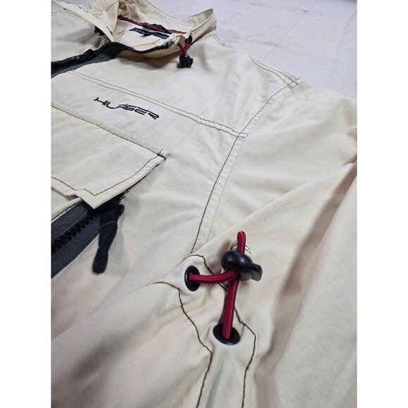 Tommy Hilfiger Beige Utility Field Jacket XL Full Zip Pockets Hong Kong Y2K - Picture 9 of 16
